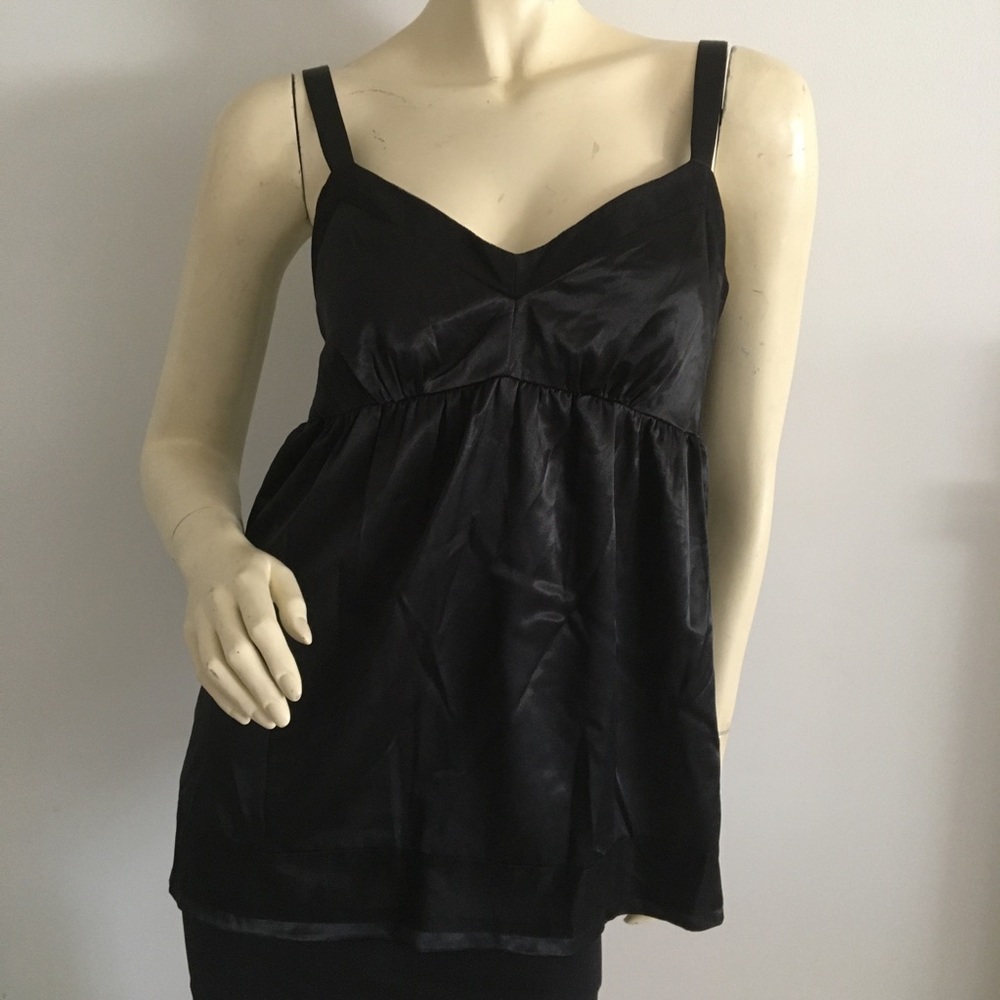 Michael Kors black v-neck empire waist tank top